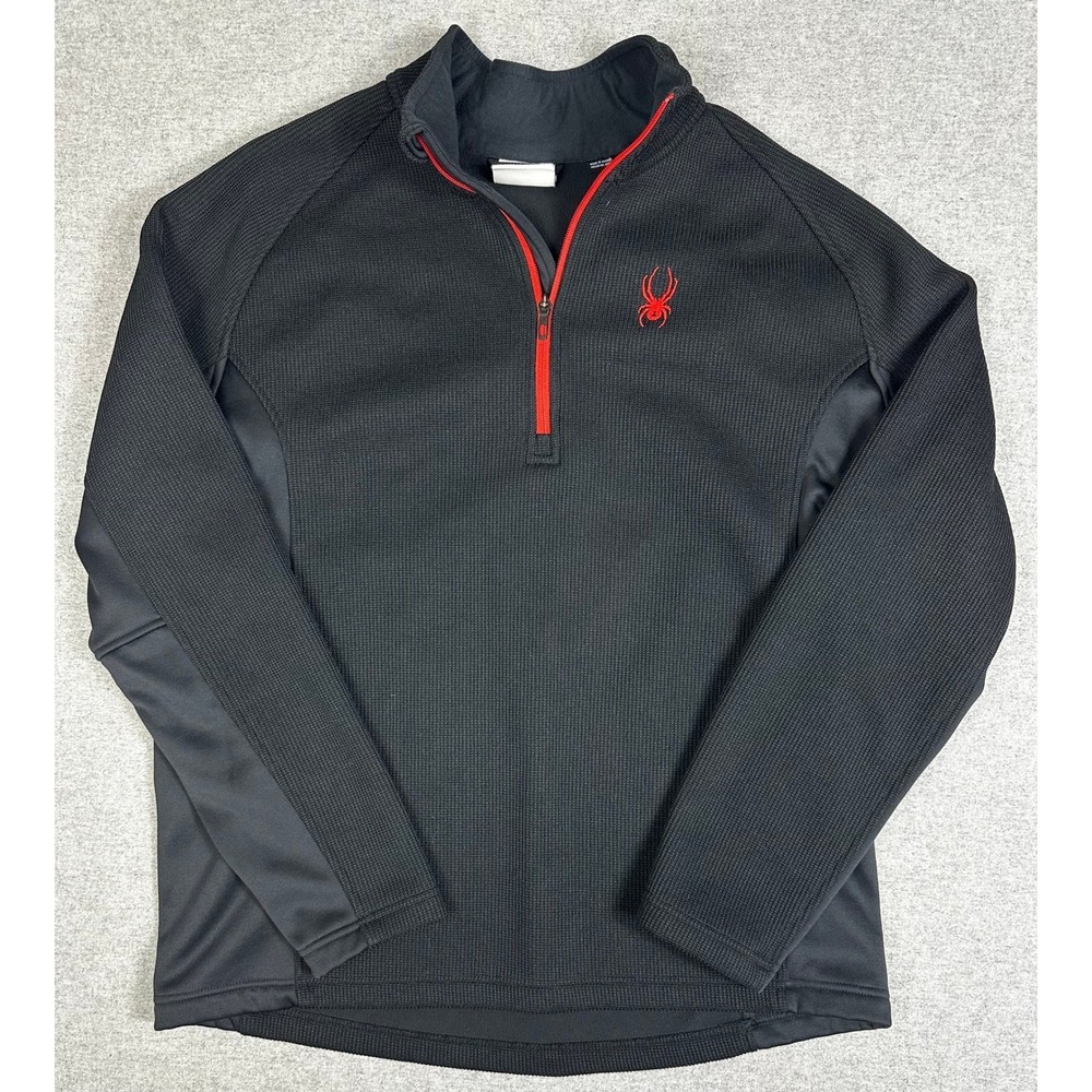 Spyder Outbound 1/2 Zip Pullover Mens XXL Black Knit Fleece